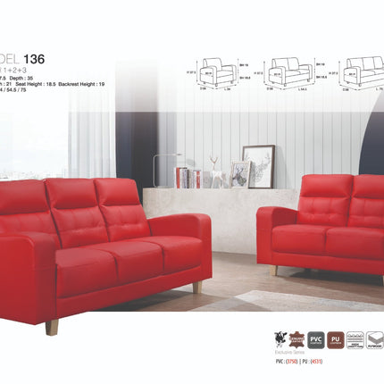 Abaka Faux Leather Sofa