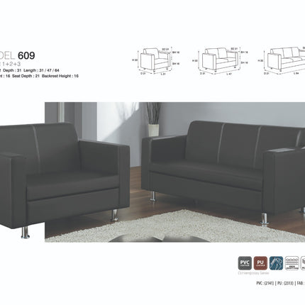 Quatro Faux Leather Sofa