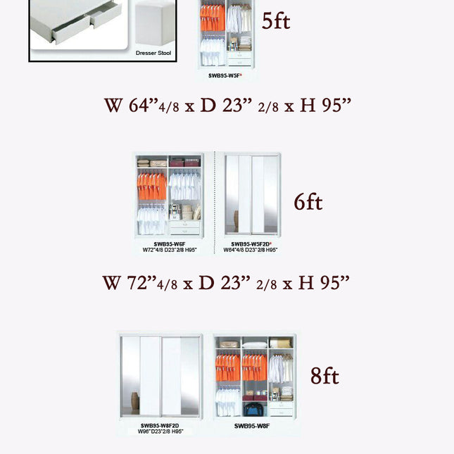 Casla 5pcs Bedroom Set – White 8017