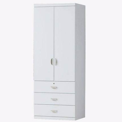 Alexa 2 Door Wardrobe with Drawers (White)