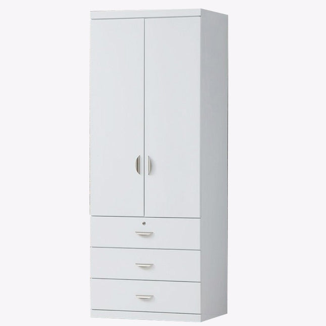 Alexa 2 Door Wardrobe with Drawers (White)